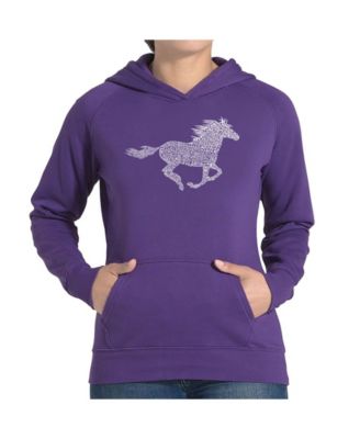 Women's Word Art Hooded Sweatshirt -Horse Breeds