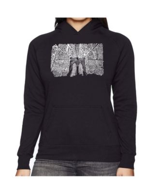 売れ筋商品|||エルエーポップアート カットソー トップス レディース Women's Word Art Hooded Sweatshirt - Brooklyn Bridge Black LA Pop Art Women's Word Art Hooded Sweatshirt - Brooklyn