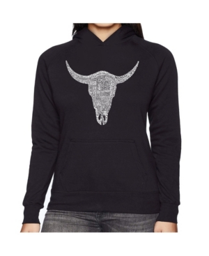 image of La Pop Art Women-s Word Art Hooded Sweatshirt -Country Music-s All Time Hits