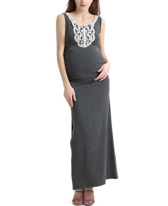kimi + kai Bethany Maternity Lace Trim Maxi Dress - Macy's
