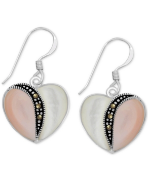 image of Genuine Swarovski Marcasite, Pink Shell & Mother of Pearl 18