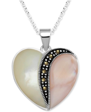image of Genuine Swarovski Marcasite, Pink Shell & Mother of Pearl 18