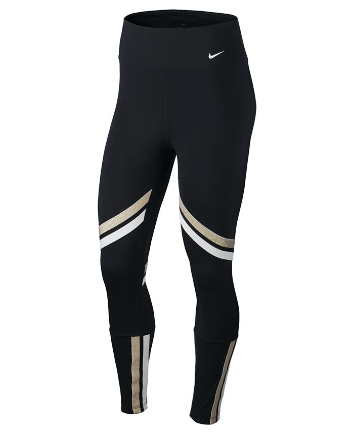 Nike Women's One Icon Clash Dri-FIT Metallic-Stripe Leggings - Macy's