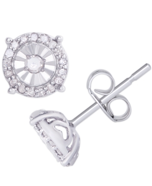 image of Diamond 1/4 ct. t.w. Round Miracle Plate Stud Earrings in Sterling Silver