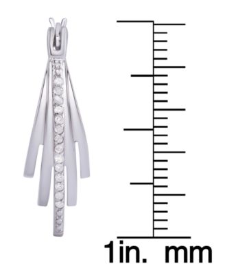 Macy's Diamond 1/10 ct. t.w. Multi Row Hoop Earrings in Sterling Silver