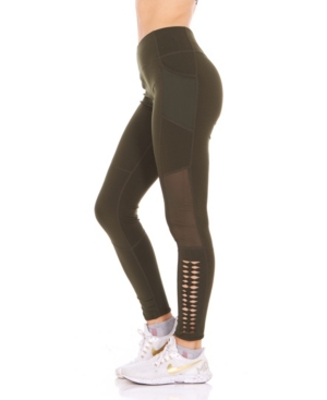 image of Therapy Side Cutout and Side Pocket High Rise Leggings