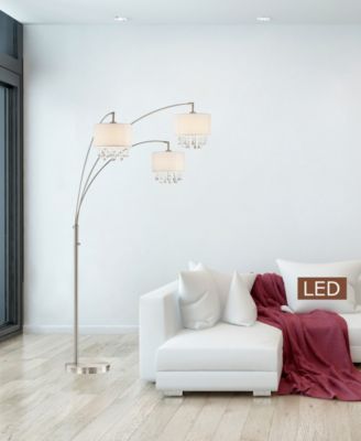 Lumiere IV 80" LED Crystal Arched Floor Lamp with Dimmer