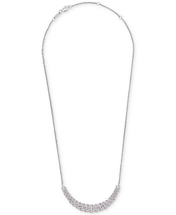 Wrapped in Love - Diamond Link Detail 18" Pendant Necklace (1 ct. t.w.) in Sterling Silver