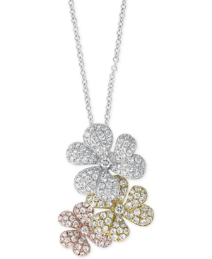 image of Effy Diamond Tri-Tone Flower 18