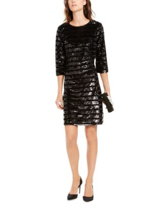 macy's pink sequin dress