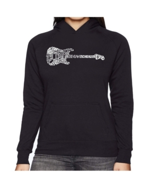 image of La Pop Art Women-s Word Art Hooded Sweatshirt -Rock Guitar