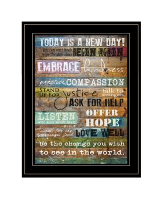 Today Is by Marla Rae, Ready to hang Framed Print, Black Frame, 15" x 19"