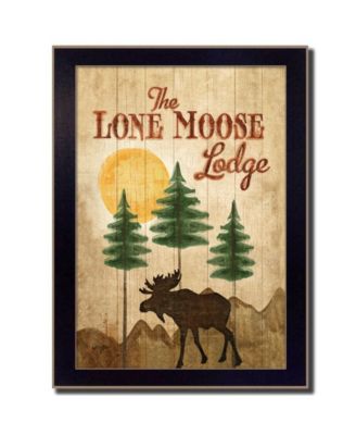 Lone Moose By Mollie B., Printed Wall Art, Ready to hang, Black Frame, 10" x 14"