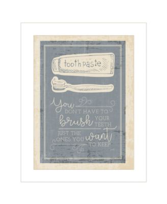 Brush Teeth by Misty Michelle, Ready to hang Framed Print, White Frame, 15" x 19"