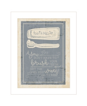 Trendy Decor 4u Brush Teeth By Misty Michelle, Ready To Hang Framed Print, White Frame, 15" X 19" In Multi