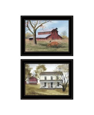 Summer's End 2-Piece Vignette by Billy Jacobs, Black Frame, 19" x 15"
