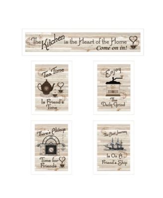 Kitchen Friendship Collection II 5-Piece Vignette by Millwork Engineering, White Frame, 32" x 10"