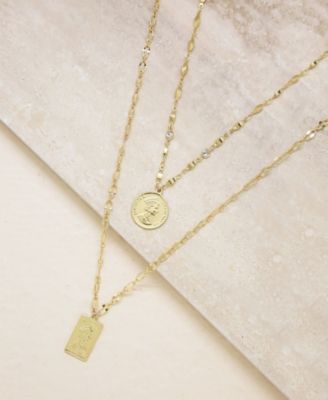 Medallions of Mine Layered Gold Plated Coin Necklace Set