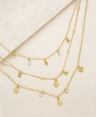 Crystal Detailed Triple Layer Necklace