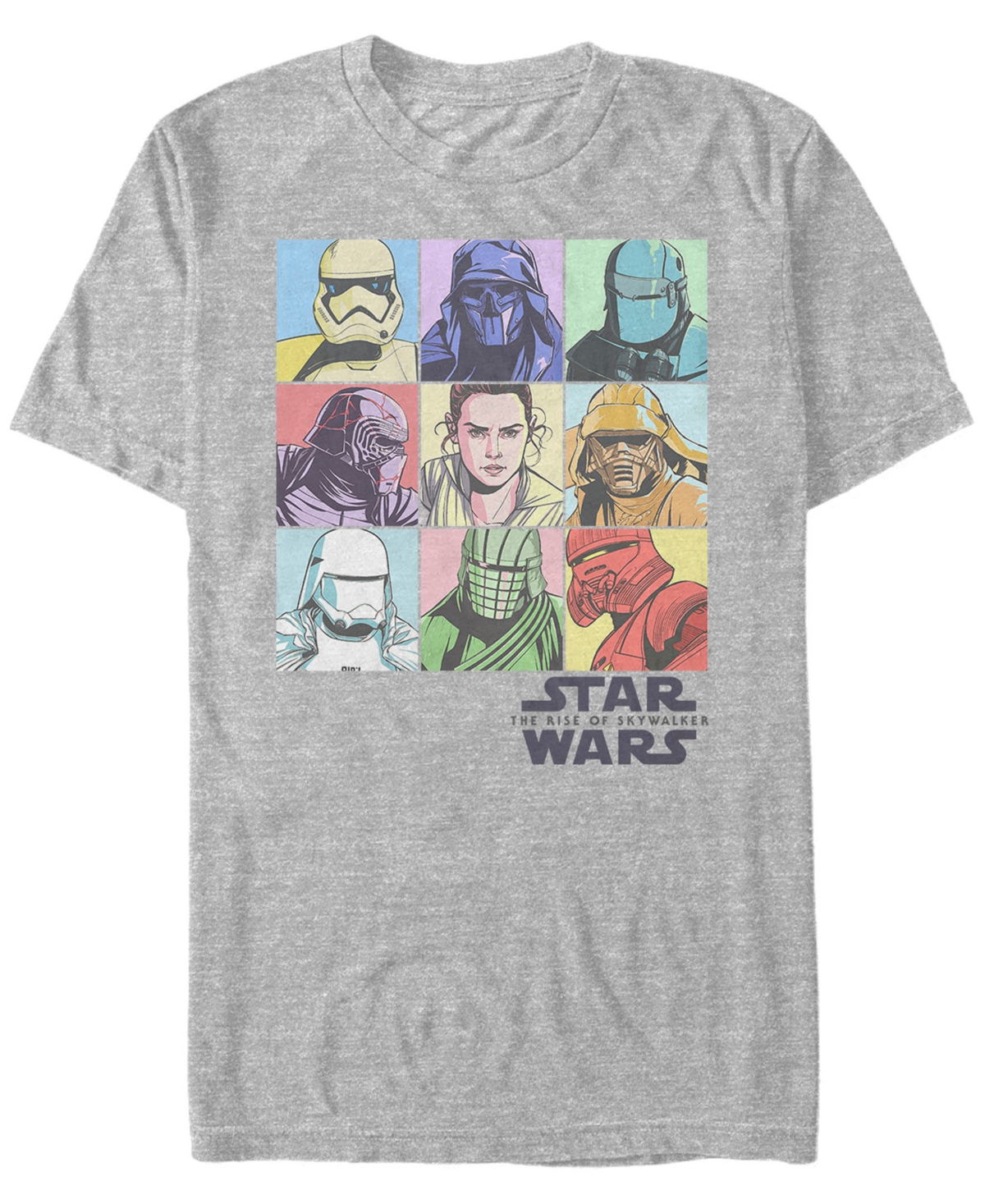 Fifth Sun Star Wars Men's Rise of Skywalker Rainbow Pastel Character Box Up T-shirt
