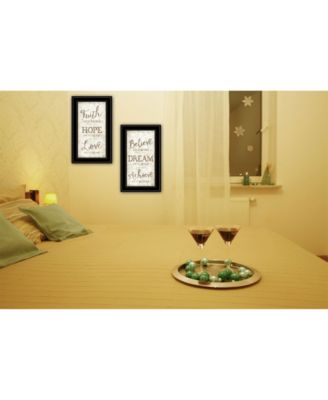Trendy Décor 4U Faith / Believe 2-Piece Vignette by Mollie B, Black Frame, 12" x 21"