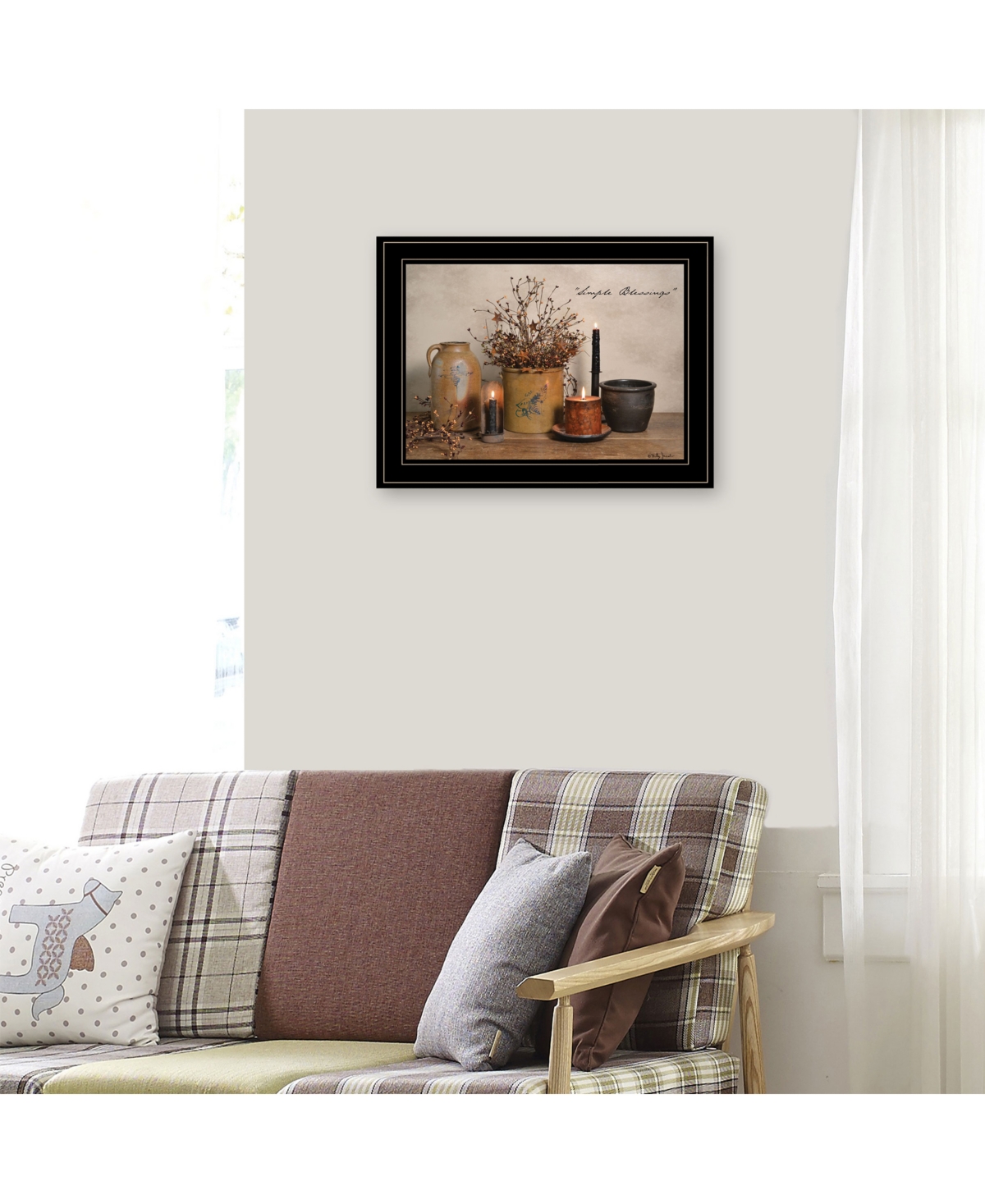 Trendy Decor 4U Simple Blessings by Billy Jacobs, Ready to hang Framed Print, Black Frame,