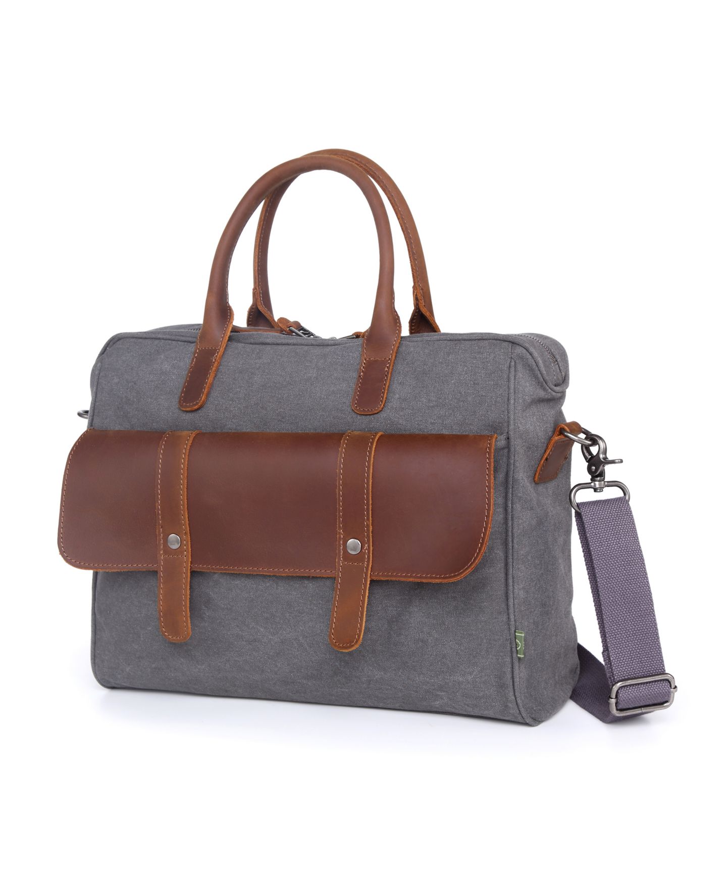 Женские портфели TSD BRAND Canvas Valley Hill Computer Brief Bag, цвет: Серый — фото 2