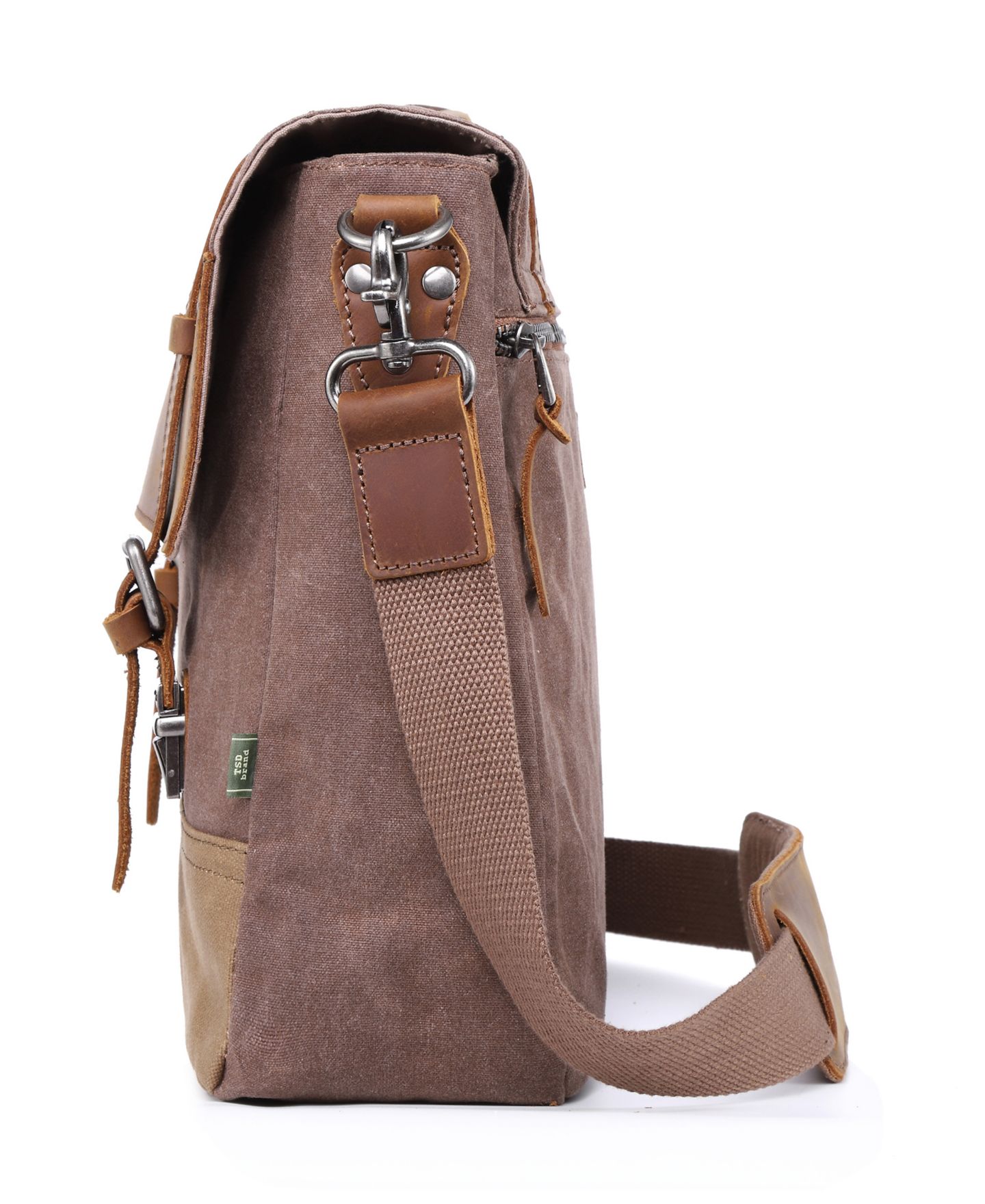 Женская сумка TSD BRAND Stone Creek Waxed Canvas Briefcase, цвет: Коричневый — фото 3