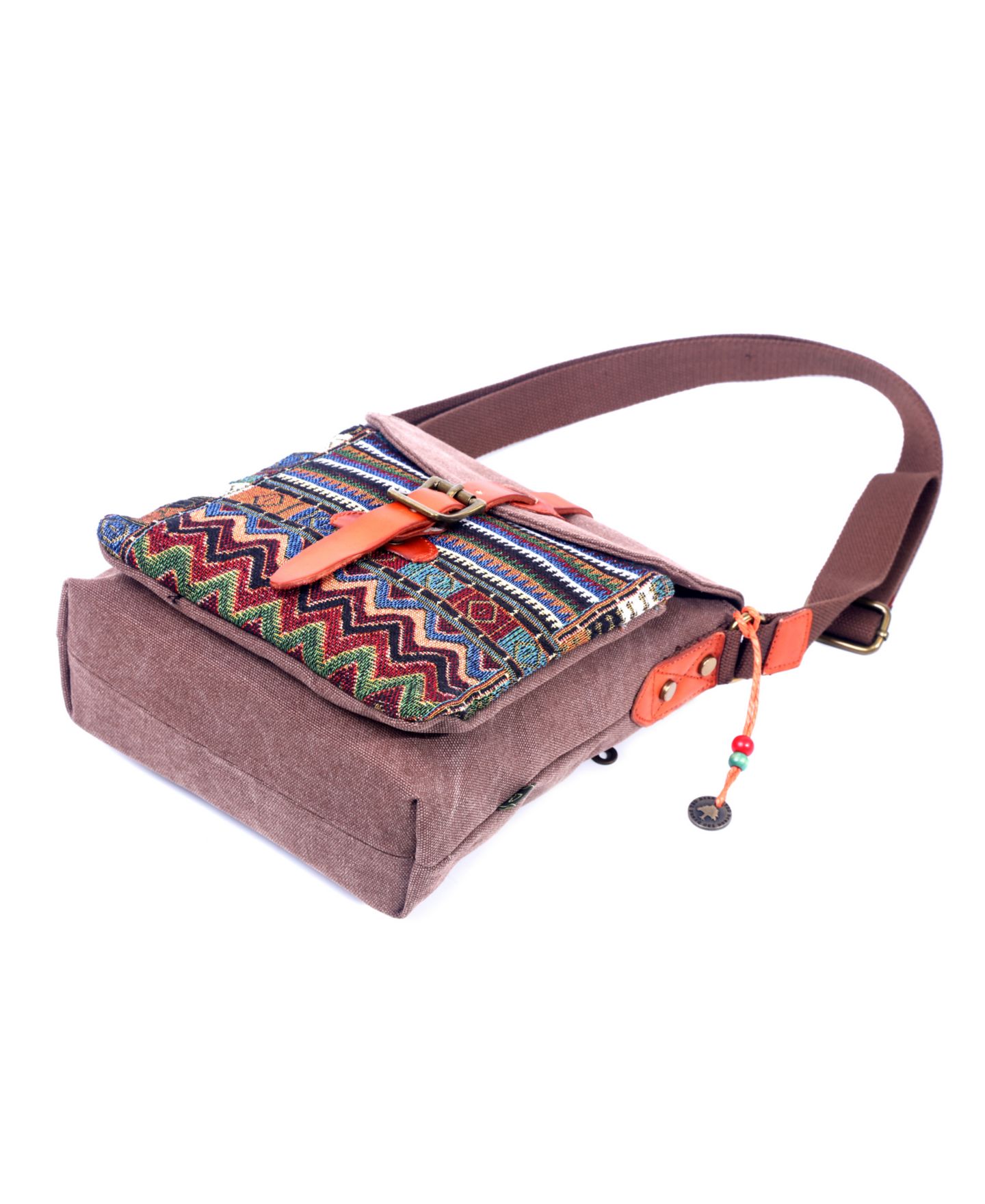 Женская сумка TSD BRAND Four Season Canvas Crossbody, цвет: Кофейный — фото 6