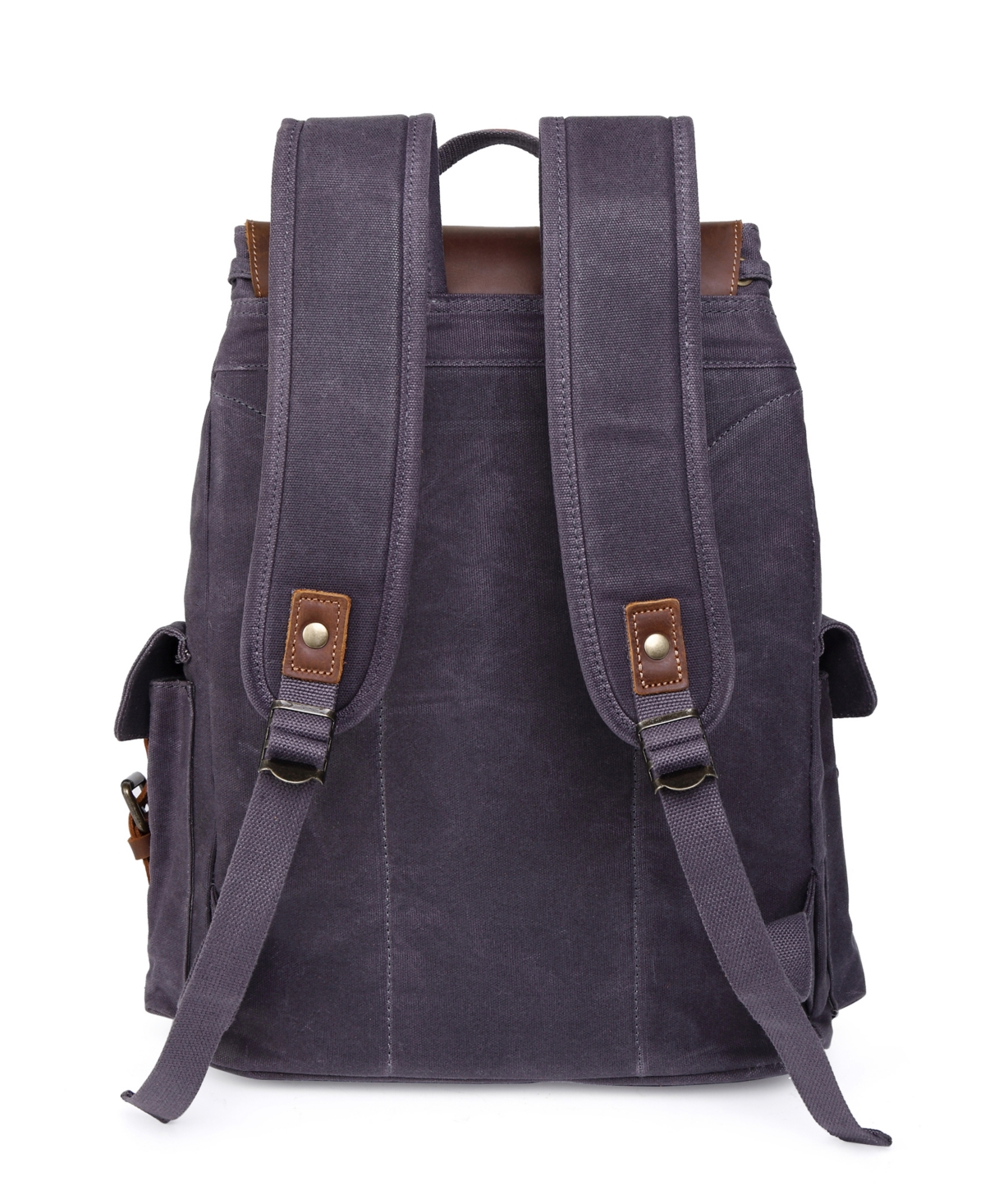 Tsd Brand Stone Creek Waxed Canvas Backpack Handbag In Gray
