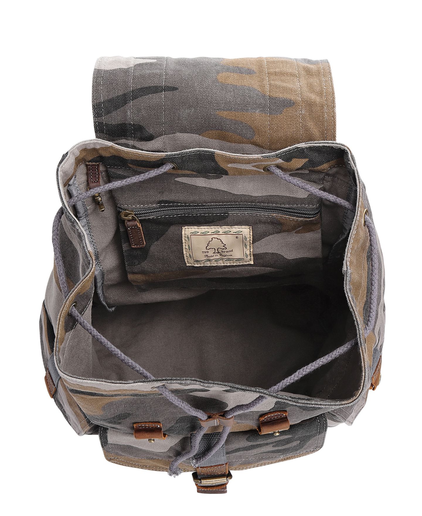 Рюкзак TSD BRAND Camo Canvas, цвет: Серый — фото 5