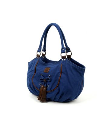 Bold Lotus Canvas Hobo Bag