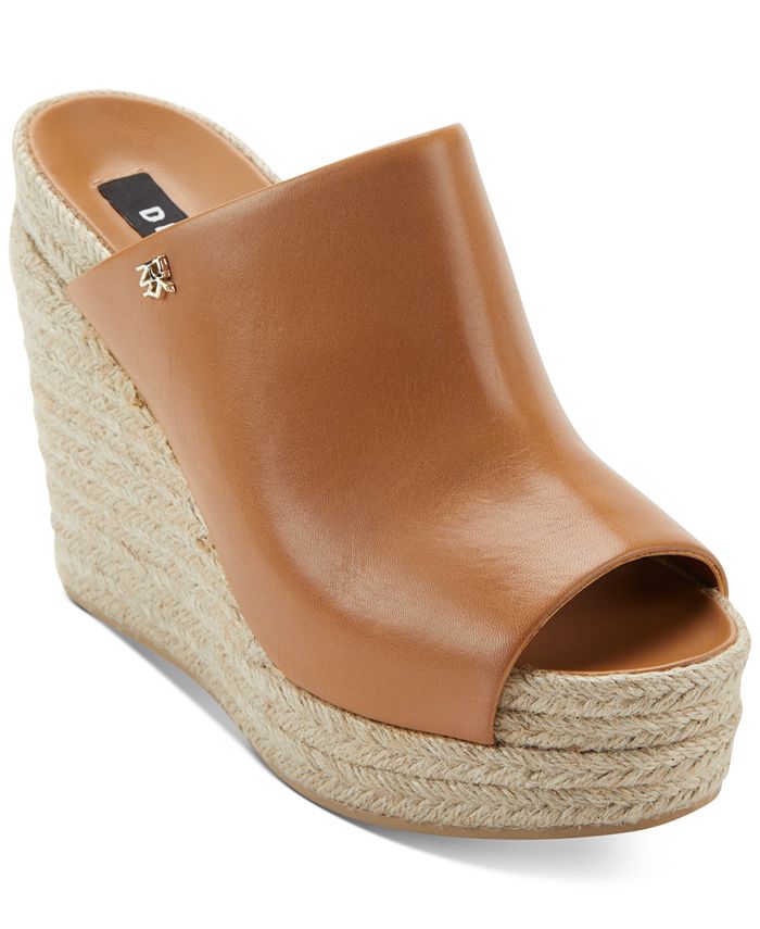 dkny platform wedge sandals