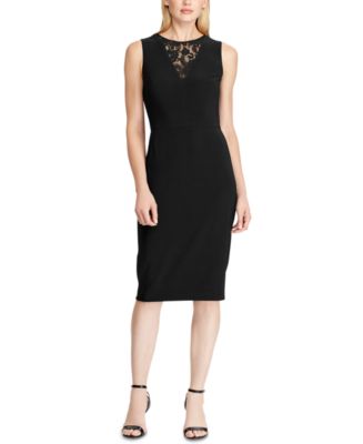 Lauren Ralph Lauren Lace-Panel Jersey Dress, Created for Macy's - Macy's