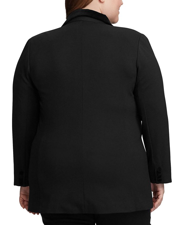 Lauren Ralph Lauren Plus Size VelvetTrim Ponte Blazer Macy's