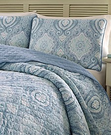 Tommy Bahama Turtle Cove Turquoise/Aqua Reversible 3-Piece Full/Queen Quilt Set