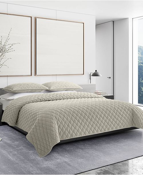Vera Wang Diamond Velvet King Quilt Sham Set Reviews Quilts