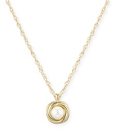 Love Knot Pearl (5 mm) Necklace Set in 14k Gold