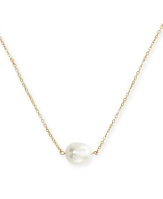 14k gold single pearl necklace