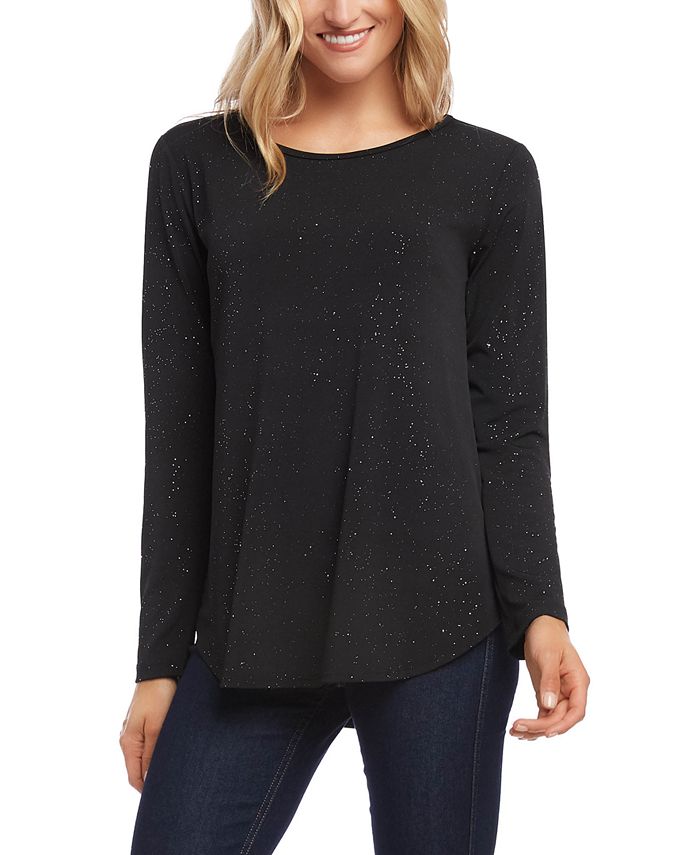 karen kane sparkle long sleeve top