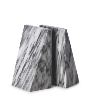 Bey-berk Carrera Solid Marble Wedge Bookends In Multi