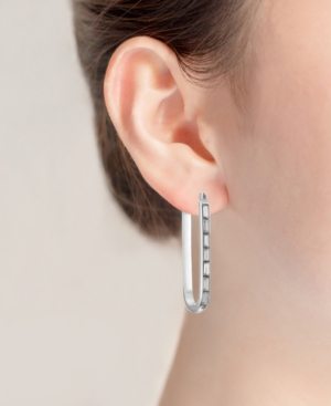 image of Trifari Silver-Tone Hoop Earrings