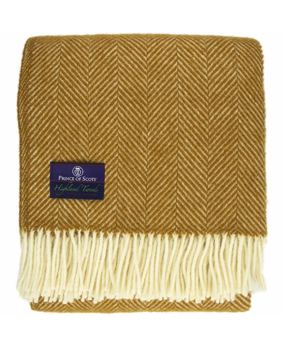 Prince of Scots Highland Tweed Herringbone Pure Wool Oversized Throw, 59