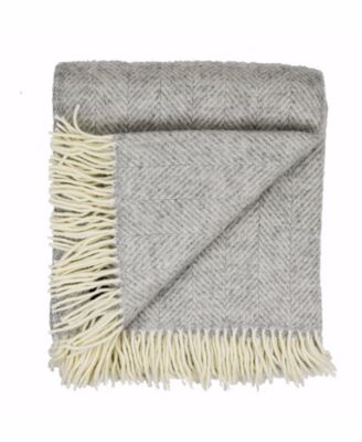 Highland Tweed Herringbone Pure Wool Oversized Throw, 59" x 72"