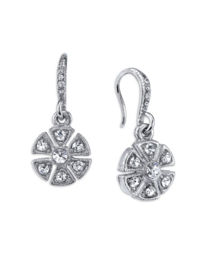 image of Downton Abbey Crystal Art Deco Flower Drop Earrings