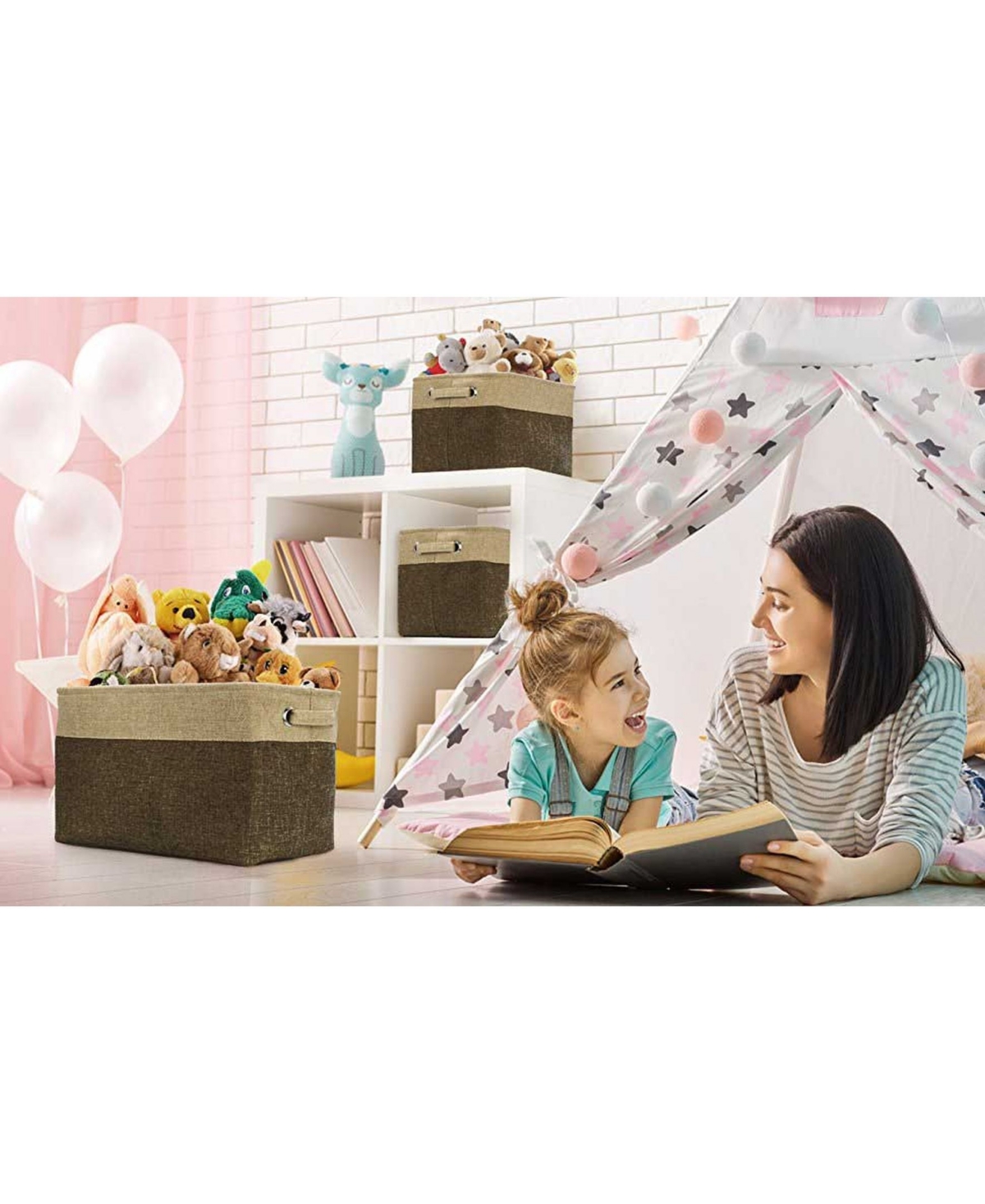 Sorbus 3 Pack Large Sturdy Foldable Fabric Storage Bins with Handles