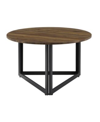 Walker Edison CLOSEOUT Modern Metal Base Round Coffee Table - Macy's