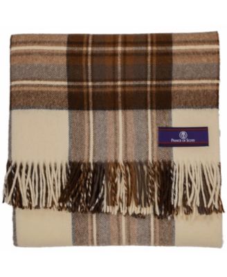 Highland Tartan Tweed Merino Wool Throw, 55" x 72"