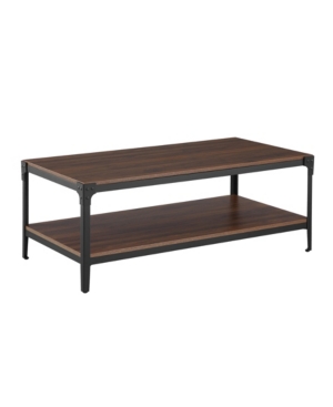 Walker Edison Urban Industrial Angle Iron Wood Coffee Table