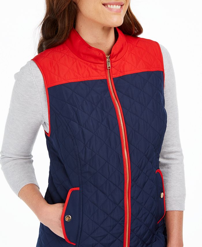 Charter Club Colorblocked Quilted Vest, Created for Macy's Macy's